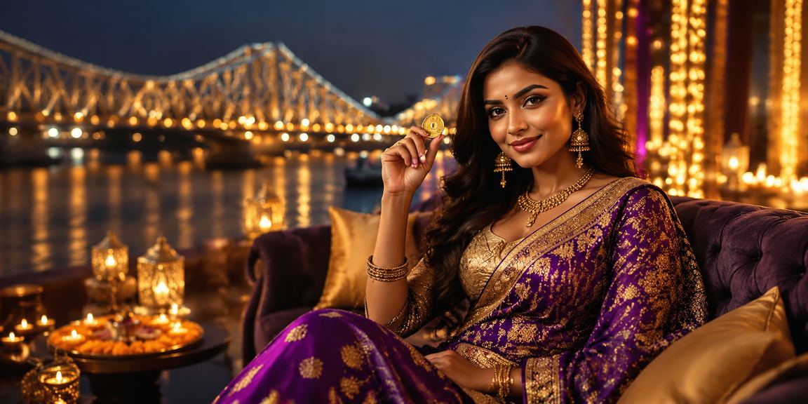 Festive Diwali scene at Howrah Bridge symbolizing entertainment with 480661